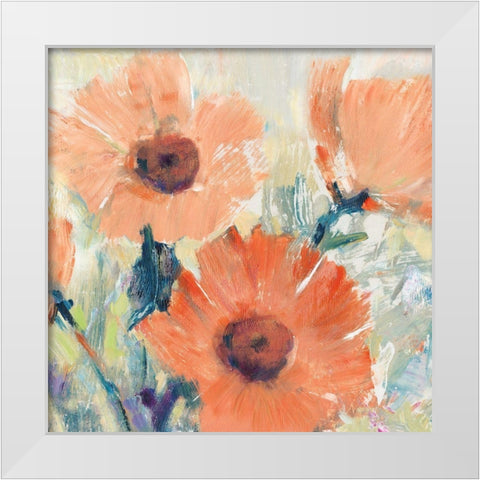 Flowers in Bloom I White Modern Wood Framed Art Print by OToole, Tim