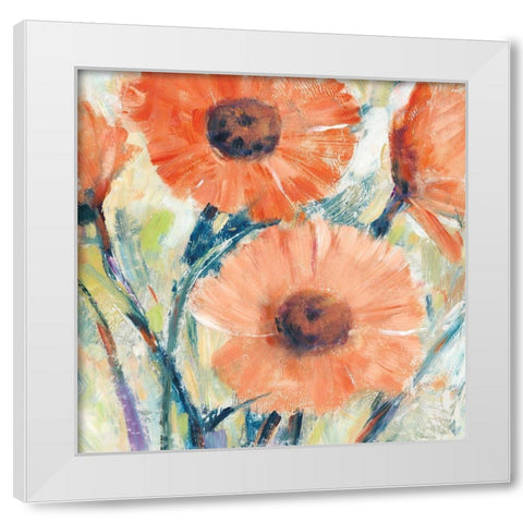 Flowers in Bloom II White Modern Wood Framed Art Print by OToole, Tim