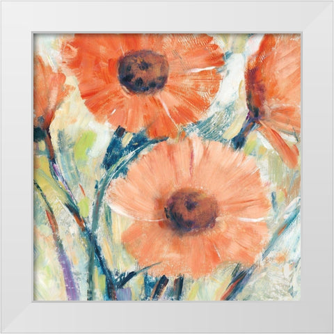 Flowers in Bloom II White Modern Wood Framed Art Print by OToole, Tim