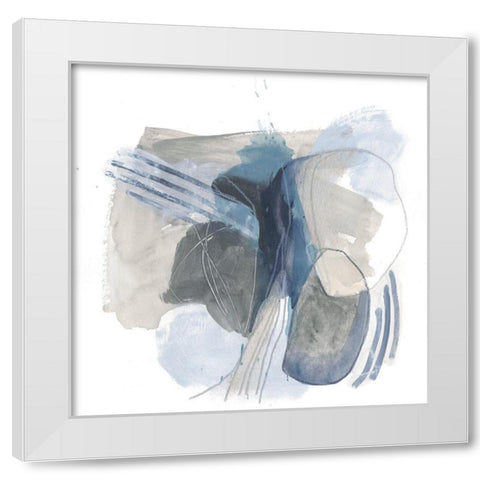 Stone Elilpses I White Modern Wood Framed Art Print by Vess, June Erica