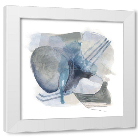 Stone Elilpses II White Modern Wood Framed Art Print by Vess, June Erica