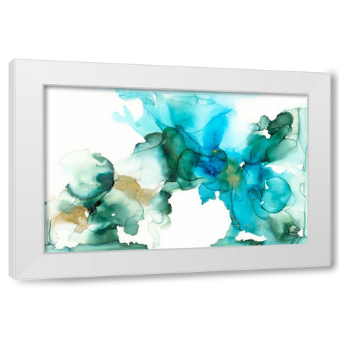 AqBloom II White Modern Wood Framed Art Print by Goldberger, Jennifer
