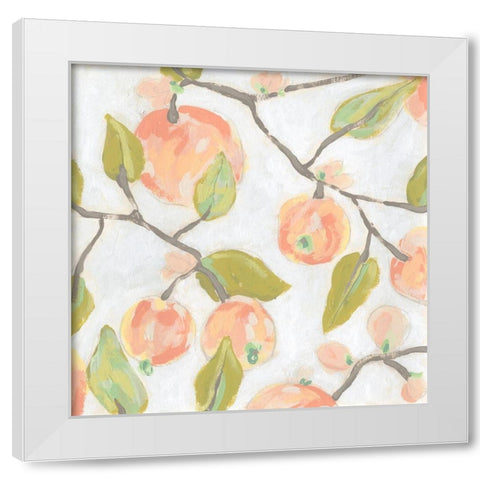 Fresh Fruit Fresco I White Modern Wood Framed Art Print by Vess, June Erica