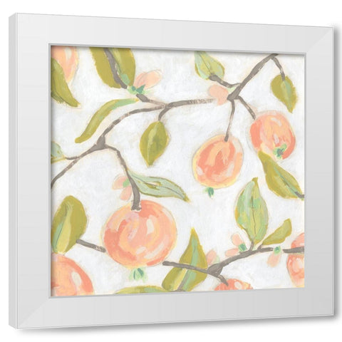 Fresh Fruit Fresco II White Modern Wood Framed Art Print by Vess, June Erica