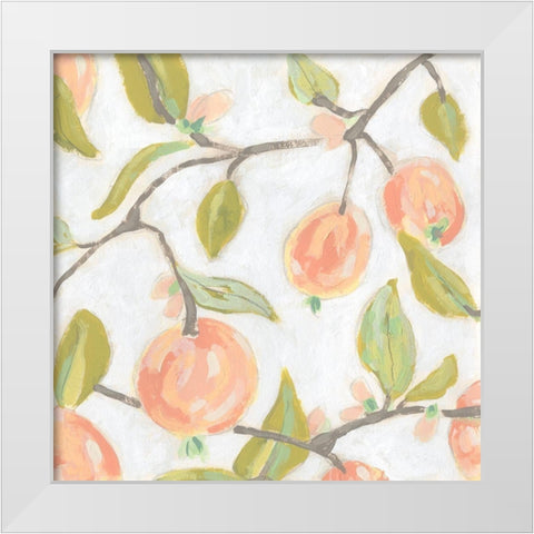 Fresh Fruit Fresco II White Modern Wood Framed Art Print by Vess, June Erica