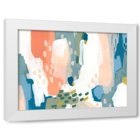 Puzzle Shift II White Modern Wood Framed Art Print by Vess, June Erica