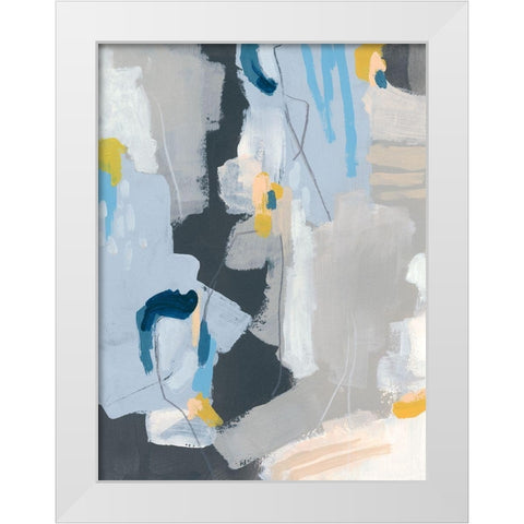 Joy Notes I White Modern Wood Framed Art Print by Vess, June Erica