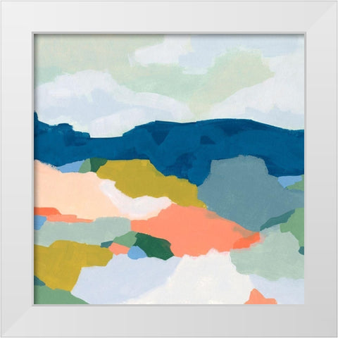 Mountain Mosaic II White Modern Wood Framed Art Print by Vess, June Erica