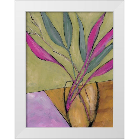 Fuchsia Stems II White Modern Wood Framed Art Print by Moore, Regina