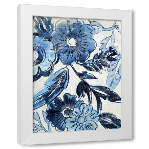 Indigo Porcelain I White Modern Wood Framed Art Print by Zarris, Chariklia