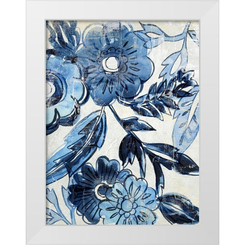 Indigo Porcelain I White Modern Wood Framed Art Print by Zarris, Chariklia