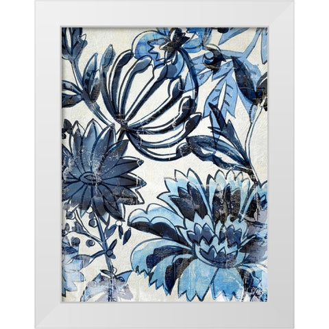 Indigo Porcelain II White Modern Wood Framed Art Print by Zarris, Chariklia