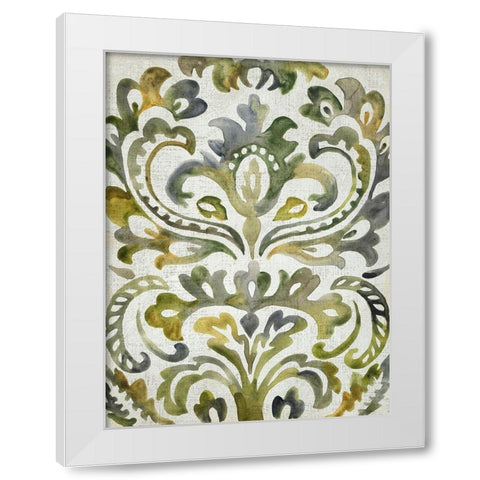 Verdant Damask II White Modern Wood Framed Art Print by Zarris, Chariklia