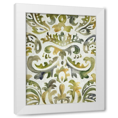 Verdant Damask III White Modern Wood Framed Art Print by Zarris, Chariklia