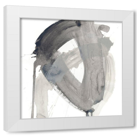 Swath III White Modern Wood Framed Art Print by Vess, June Erica