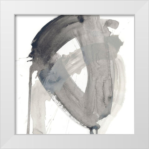 Swath III White Modern Wood Framed Art Print by Vess, June Erica