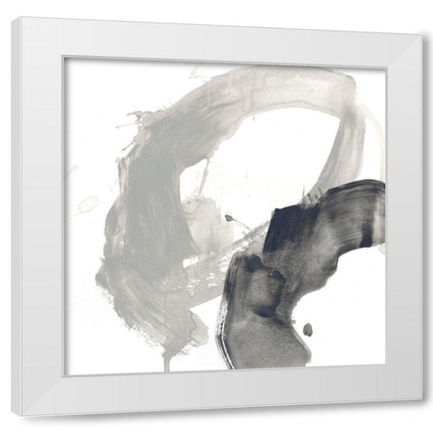 Swath VII White Modern Wood Framed Art Print by Vess, June Erica