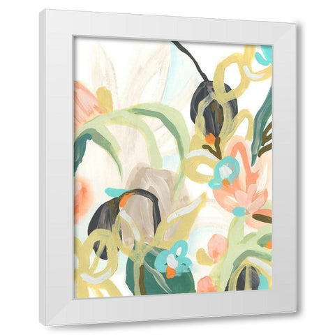 Tropical Jest I White Modern Wood Framed Art Print by Vess, June Erica