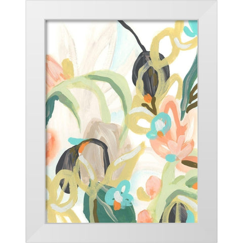 Tropical Jest I White Modern Wood Framed Art Print by Vess, June Erica