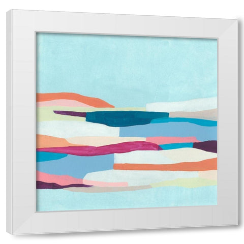 Stratascape II White Modern Wood Framed Art Print by Vess, June Erica