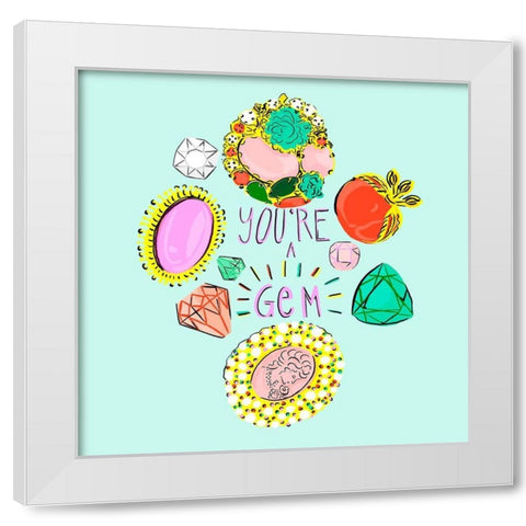 Oceans Bottom I White Modern Wood Framed Art Print by Blanckslate