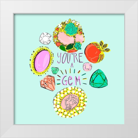 Oceans Bottom I White Modern Wood Framed Art Print by Blanckslate