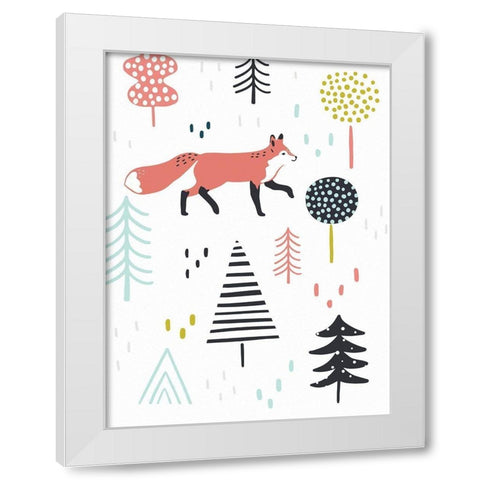 Fox Forest I White Modern Wood Framed Art Print by Borges, Victoria