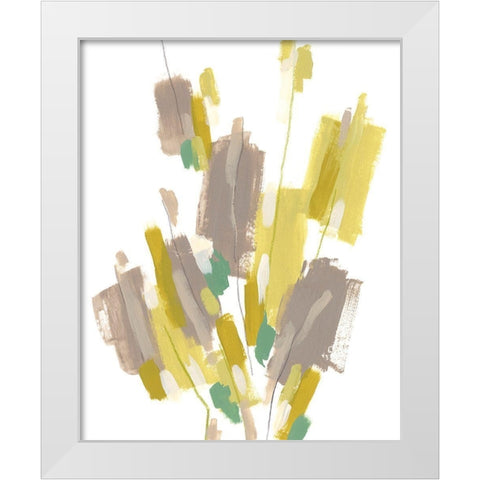 Fractal Cascade I White Modern Wood Framed Art Print by Vess, June Erica