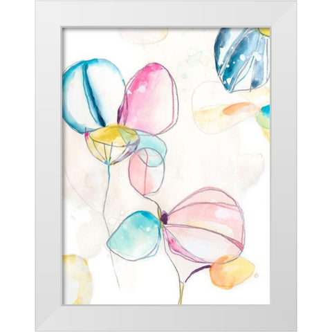 Garden Splash II White Modern Wood Framed Art Print by Vess, June Erica