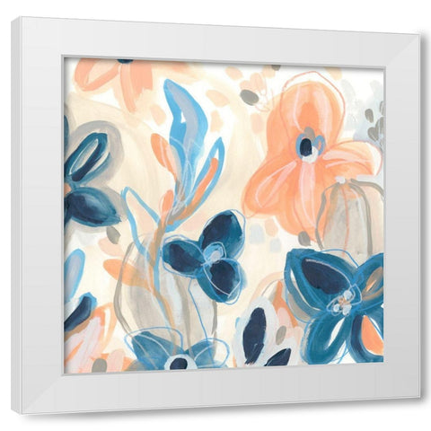 Terra Cotta Blooms IV White Modern Wood Framed Art Print by Vess, June Erica