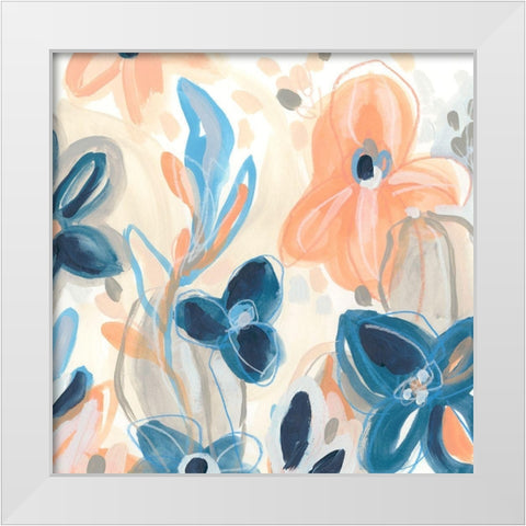 Terra Cotta Blooms IV White Modern Wood Framed Art Print by Vess, June Erica