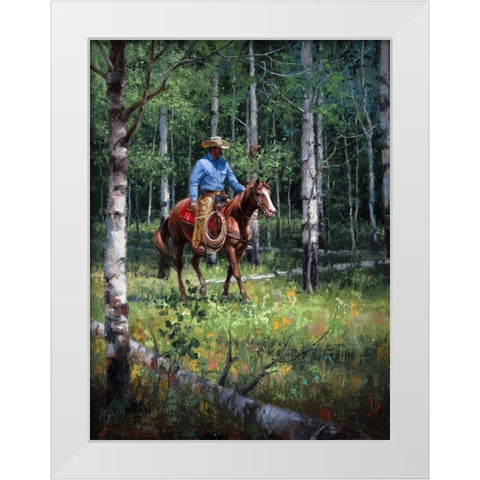 Through the Aspen White Modern Wood Framed Art Print by Sorenson, Jack