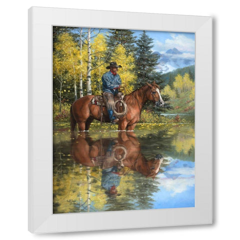 A Good Place to Stop and Reflect White Modern Wood Framed Art Print by Sorenson, Jack