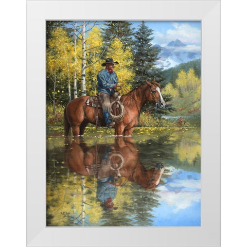 A Good Place to Stop and Reflect White Modern Wood Framed Art Print by Sorenson, Jack