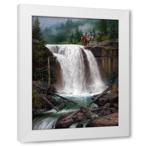 Above the Falls White Modern Wood Framed Art Print by Sorenson, Jack