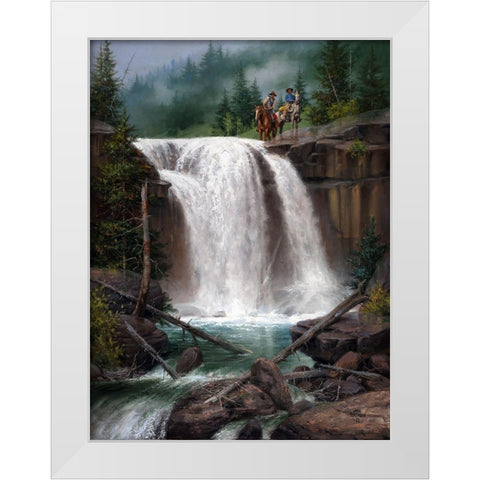 Above the Falls White Modern Wood Framed Art Print by Sorenson, Jack
