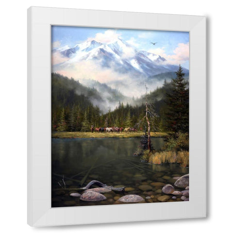 As the Mist Slowly Rises White Modern Wood Framed Art Print by Sorenson, Jack