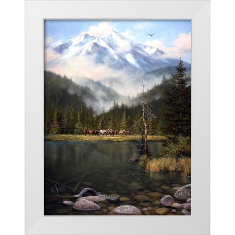 As the Mist Slowly Rises White Modern Wood Framed Art Print by Sorenson, Jack