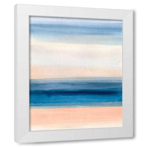 Coastal Strata I White Modern Wood Framed Art Print by Vess, June Erica