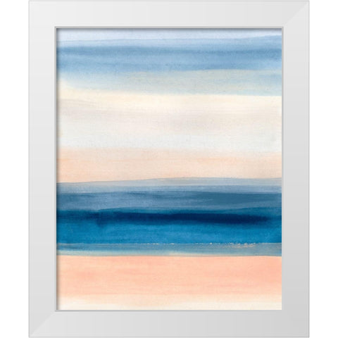 Coastal Strata I White Modern Wood Framed Art Print by Vess, June Erica