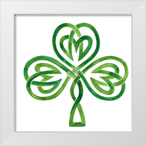Gilded Shamrock III White Modern Wood Framed Art Print by Borges, Victoria