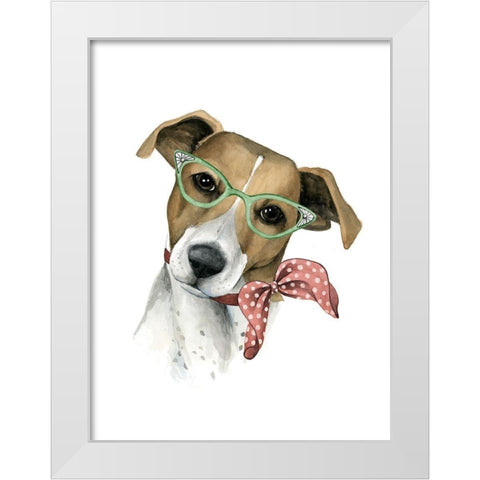 Vogue Dog I White Modern Wood Framed Art Print by Popp, Grace
