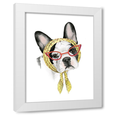 Vogue Dog II White Modern Wood Framed Art Print by Popp, Grace