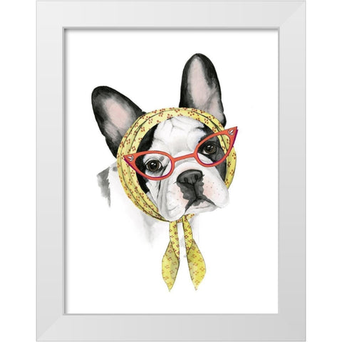 Vogue Dog II White Modern Wood Framed Art Print by Popp, Grace