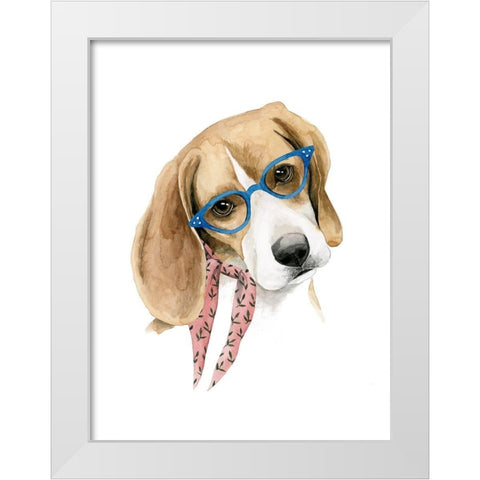 Vogue Dog III White Modern Wood Framed Art Print by Popp, Grace