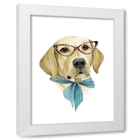 Vogue Dog IV White Modern Wood Framed Art Print by Popp, Grace