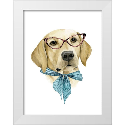 Vogue Dog IV White Modern Wood Framed Art Print by Popp, Grace