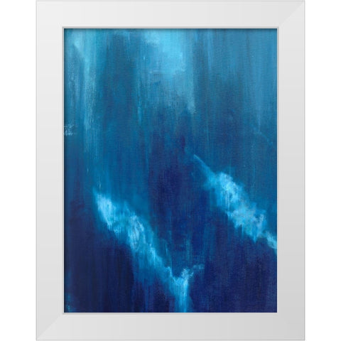 Azul Profundo Triptych I White Modern Wood Framed Art Print by Wilkins, Suzanne