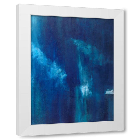 Azul Profundo Triptych III White Modern Wood Framed Art Print by Wilkins, Suzanne
