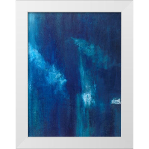 Azul Profundo Triptych III White Modern Wood Framed Art Print by Wilkins, Suzanne